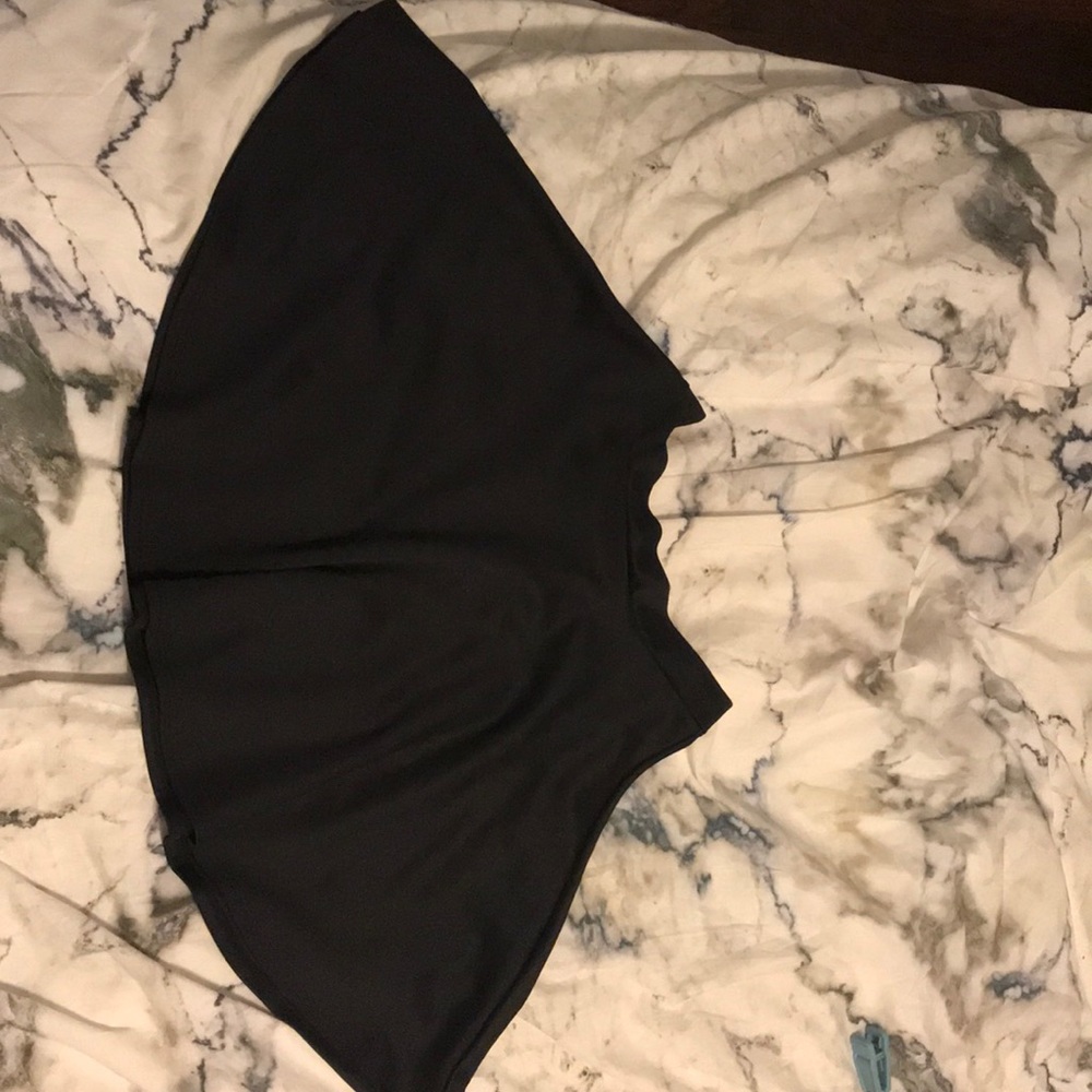 Black simple High Waisted Skater Skirt